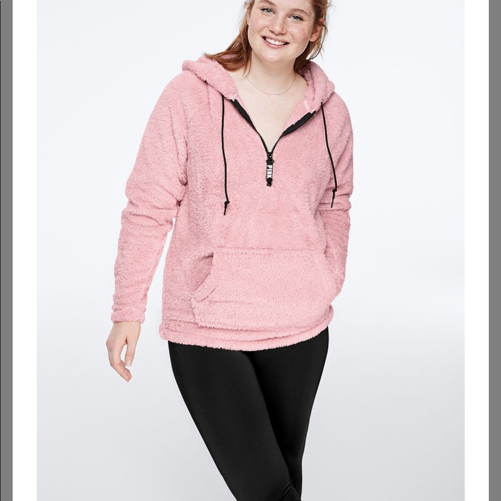 NIP vs PINK teddy half zip